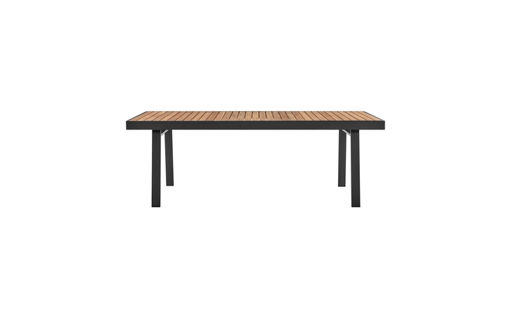 LCNODIGR  NOFI OUTDOOR PATIO DINING TABLE IN CHARCOAL FINISH WITH TEAK WOOD TOP