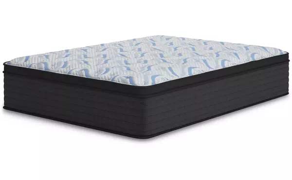 elite springs plush gray/blue twin mattress by ashley