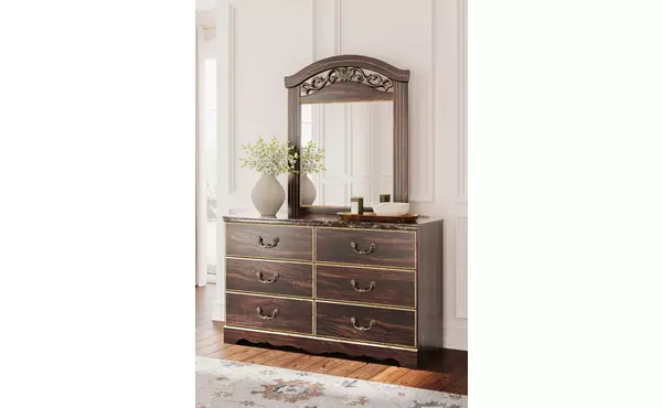 glosmount two-tone bedroom mirror by ashley