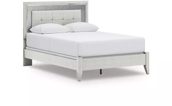 zyniden silver queen panel footboard w/rails by ashley