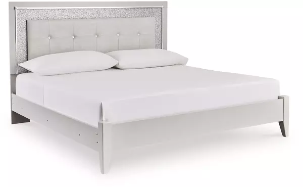 zyniden silver king panel footboard w/rails by ashley