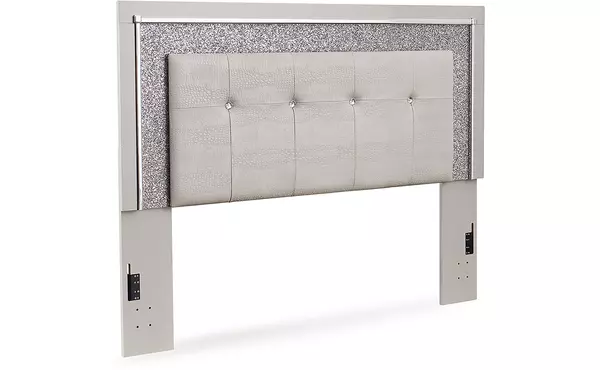 zyniden silver queen uph panel headboard by ashley