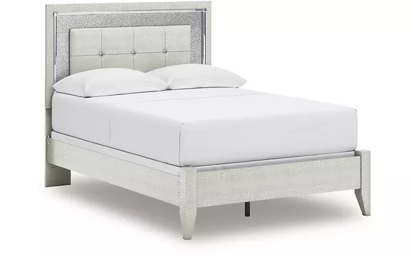 zyniden silver full panel footboard w/rails by ashley