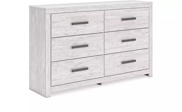 cayboni whitewash six drawer dresser by ashley