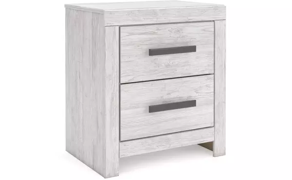 cayboni whitewash two drawer night stand by ashley