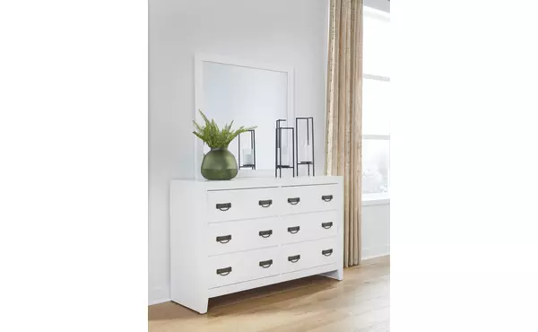 binterglen white bedroom mirror by ashley