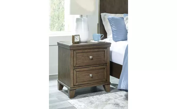 shawbeck medium brown two drawer night stand by ashley