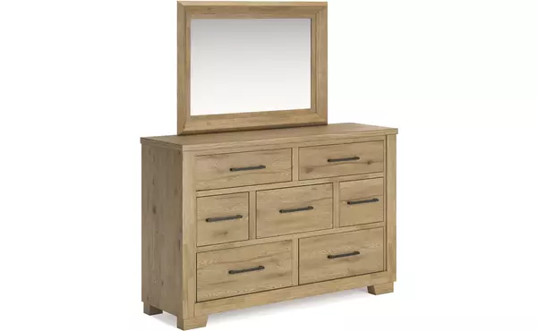 galliden light brown bedroom mirror by ashley