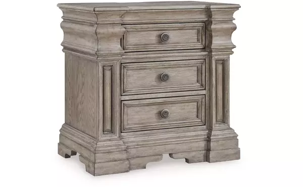 blairhurst light grayish brown three drawer night stand by ashley