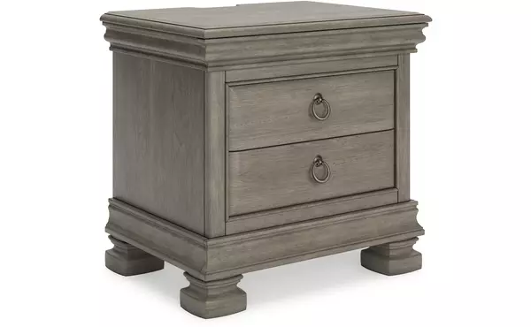 lexorne gray three drawer night stand by ashley
