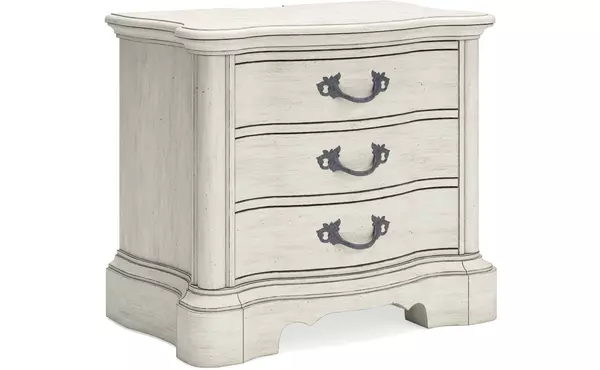 arlendyne antique white three drawer night stand by ashley