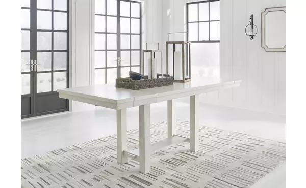robbinsdale antique white rect drm counter ext table by ashley