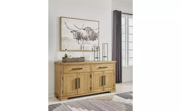 havonplane brown dining room server by ashley