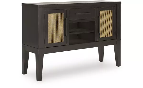 galliden black/brown dining room server by ashley
