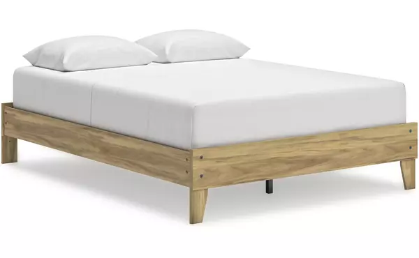 bermacy brown queen platform bed by ashley