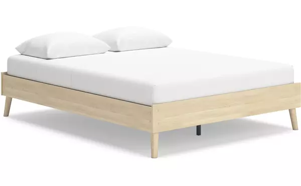 cabinella tan queen platform bed by ashley