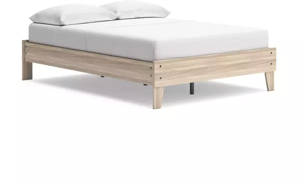 battelle tan full platform bed by ashley