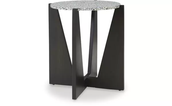 tellrich black/white accent table by ashley