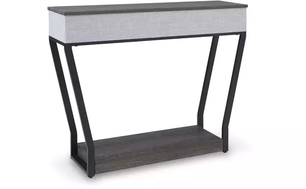 sethlen gray/black console sofa table w/speaker by ashley