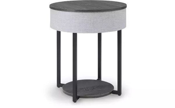 sethlen gray/black accent table with speaker by ashley