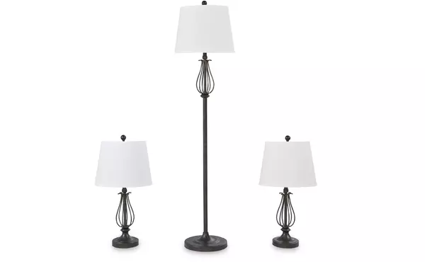 brycestone bronze finish metal lamps (3/cn) by ashley