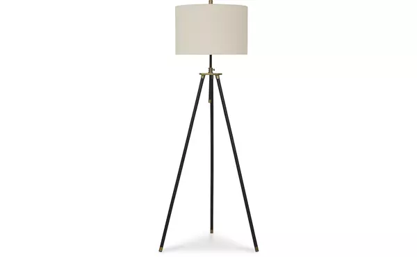cashner black/gold finish metal floor lamp (1/cn) by ashley