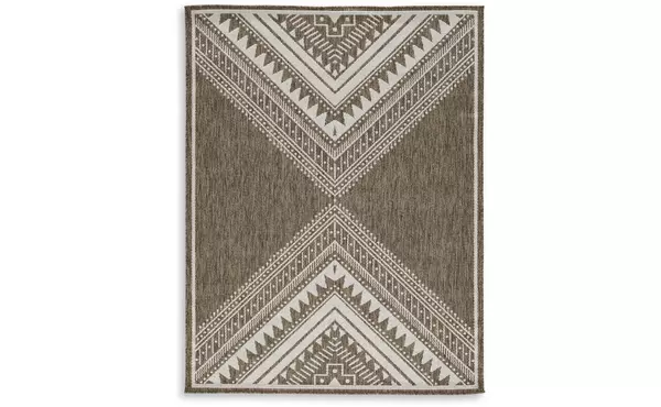 dunsler brown/cream large rug by ashley