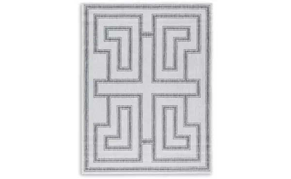 matinwood ivory/charcoal large rug by ashley
