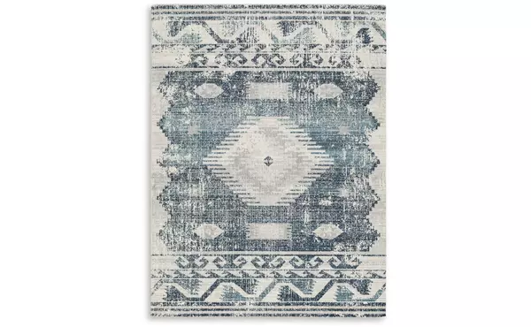 daddridge blue/gray/ivory large rug by ashley