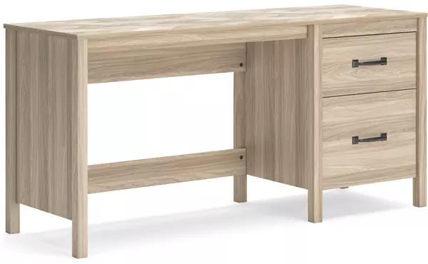 battelle tan home office desk by ashley
