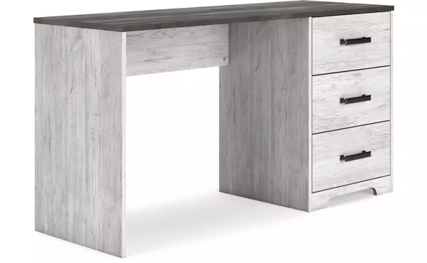 shawburn white/dark charcoal gray home office desk by ashley