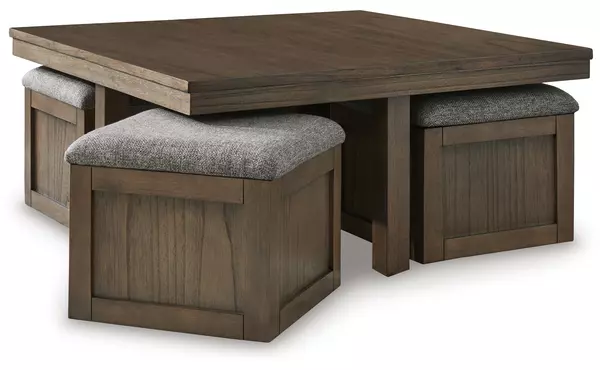 boardernest brown cocktail tbl w/4 stools (5/cn) by ashley