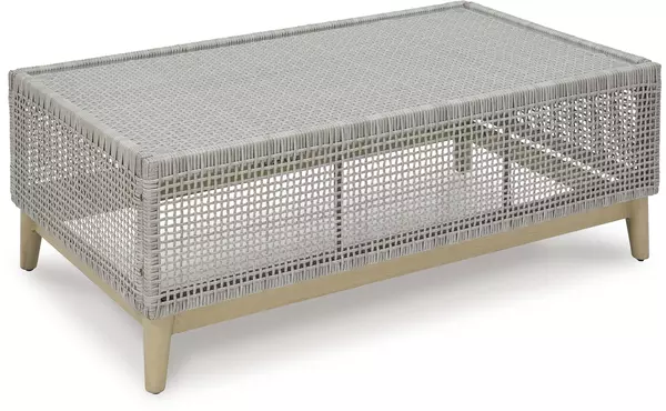 seton creek beige rectangular cocktail table by ashley