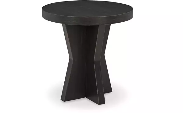 galliden black round end table by ashley