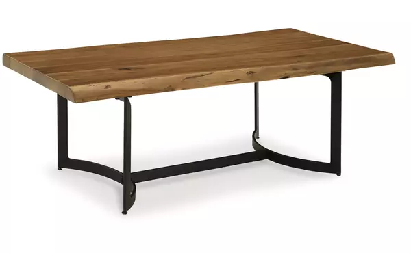 fortmaine brown/black rectangular cocktail table by ashley