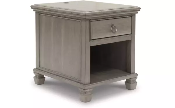 lexorne gray rectangular end table by ashley