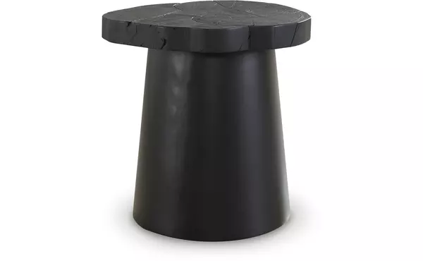 wimbell black round end table by ashley