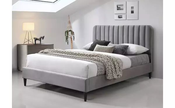 light grey queen bed (no box spring required) by exact