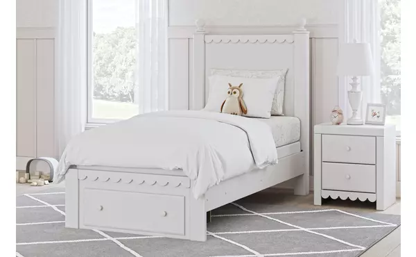 mollviney white twin storage footboard by ashley