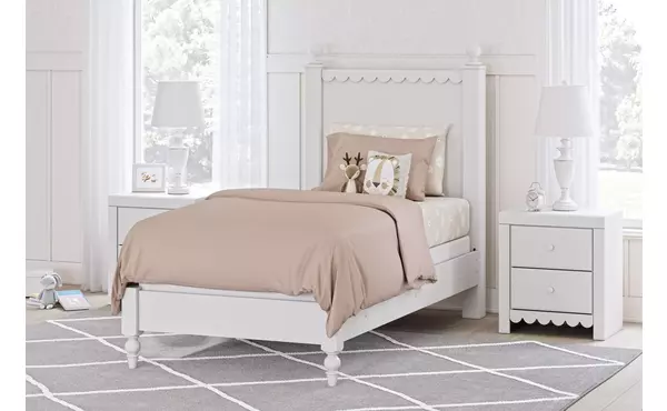 mollviney white twin panel headboard by ashley