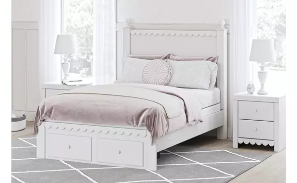 mollviney white full storage footboard by ashley