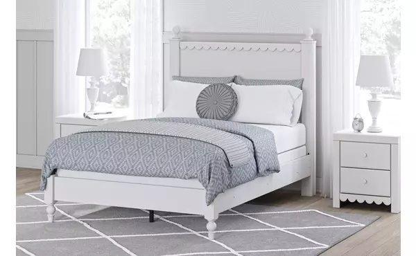 mollviney white full panel headboard by ashley