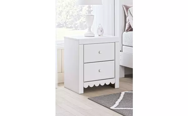 mollviney white two drawer night stand by ashley