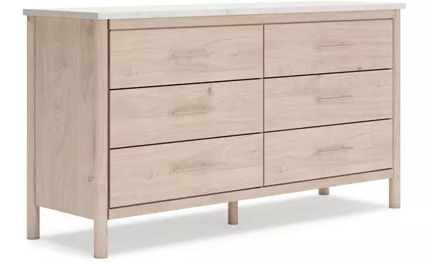 cadmori tan six drawer dresser by ashley