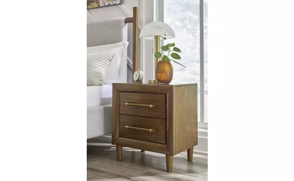 lyncott brown two drawer night stand by ashley