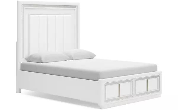 chalanna white queen uph panel headboard by ashley