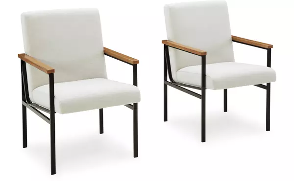dressonni brown/black dining uph arm chair (2/cn) by ashley