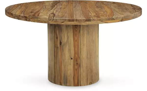 dressonni brown/black round dining room table by ashley