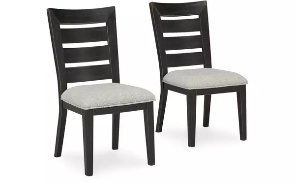 galliden black/brown dining uph side chair (2/cn) by ashley