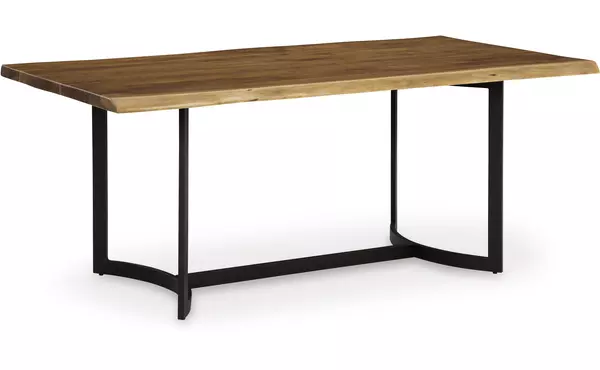 fortmaine brown/black rectangular dining room table by ashley